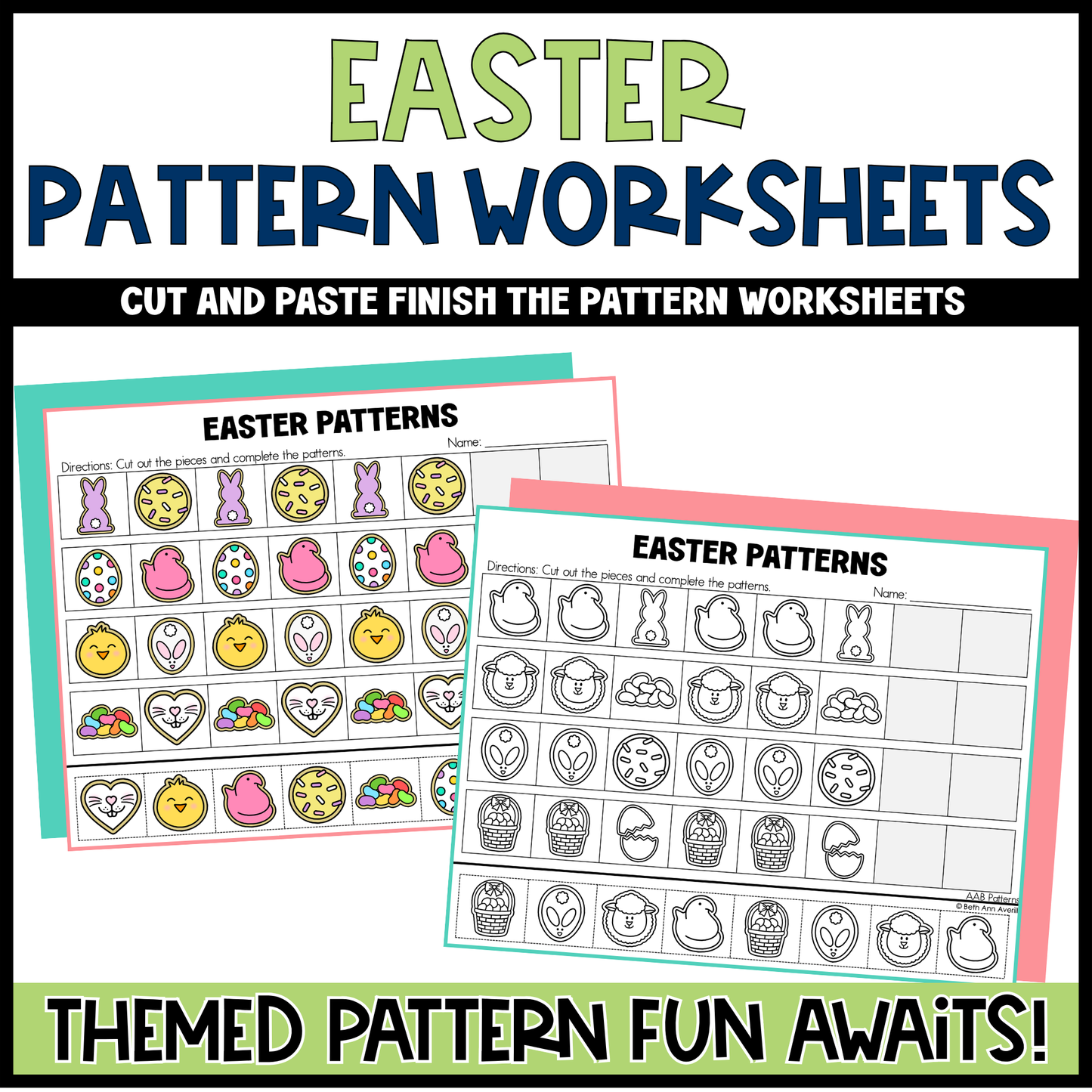 Pattern Worksheet Cut and Paste Pattern Activity Bundle