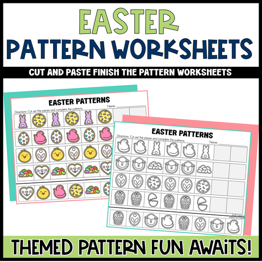 Easter Pattern Worksheets Cut and Paste Patterns