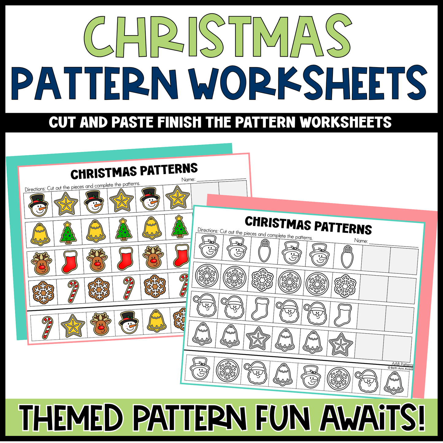 Pattern Worksheet Cut and Paste Pattern Activity Bundle