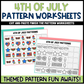 Pattern Worksheet Cut and Paste Pattern Activity Bundle