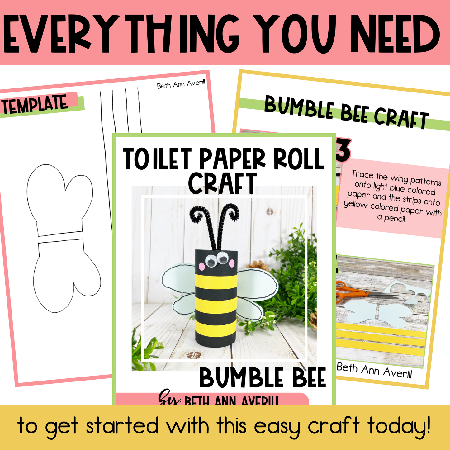Bumble Bee Toilet Paper Roll Craft