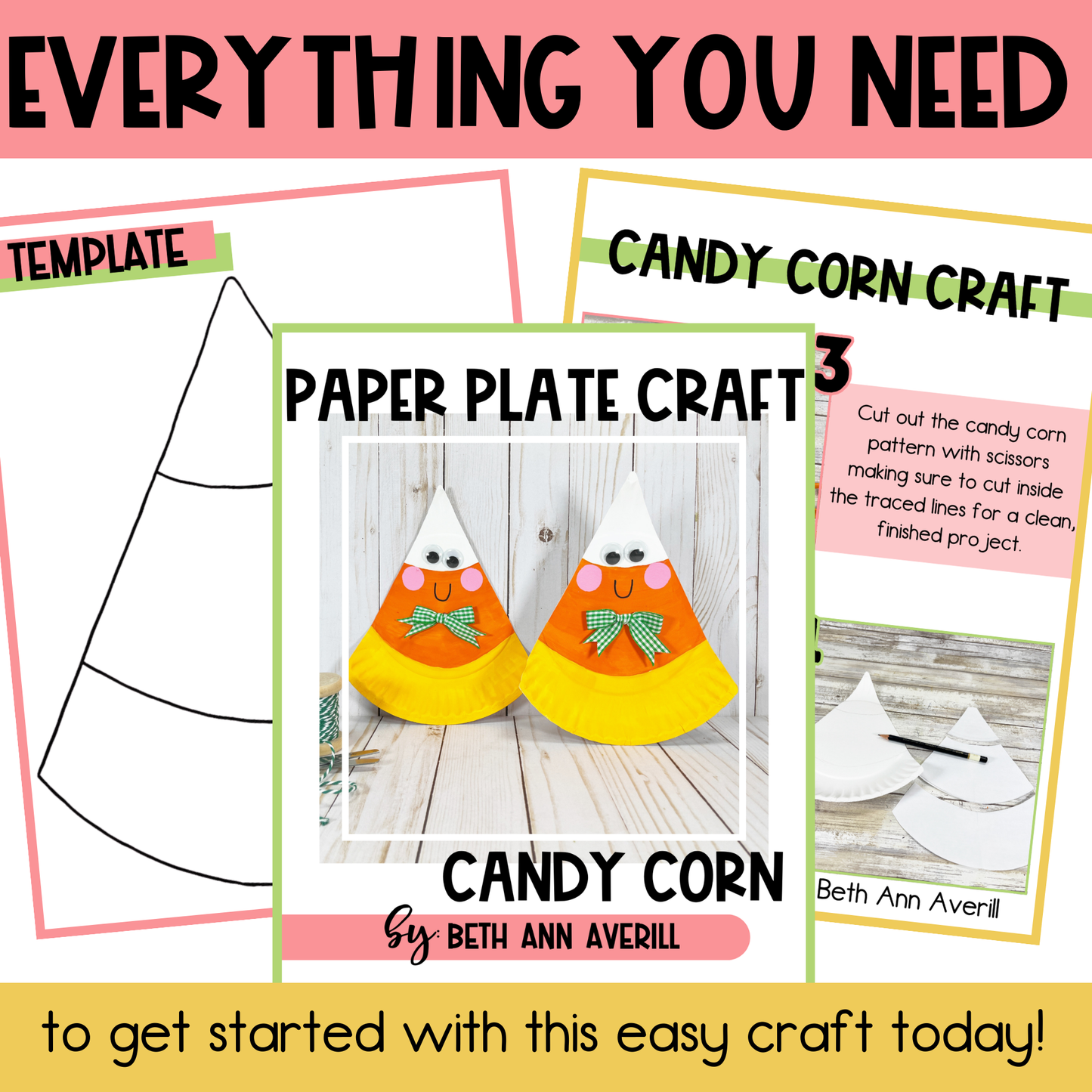 Candy Corn Paper Plate Craft - Halloween Craft