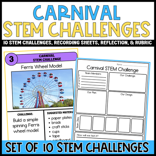Carnival Stem Challenges with Recording Sheets & Reflection Pages