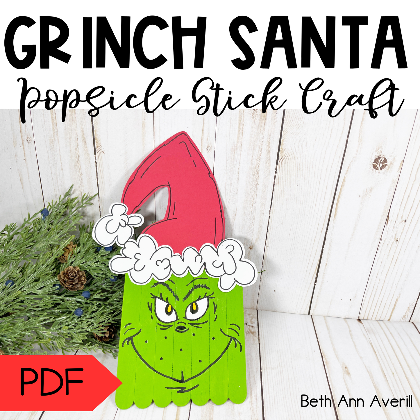 Grinch Santa Stick Craft