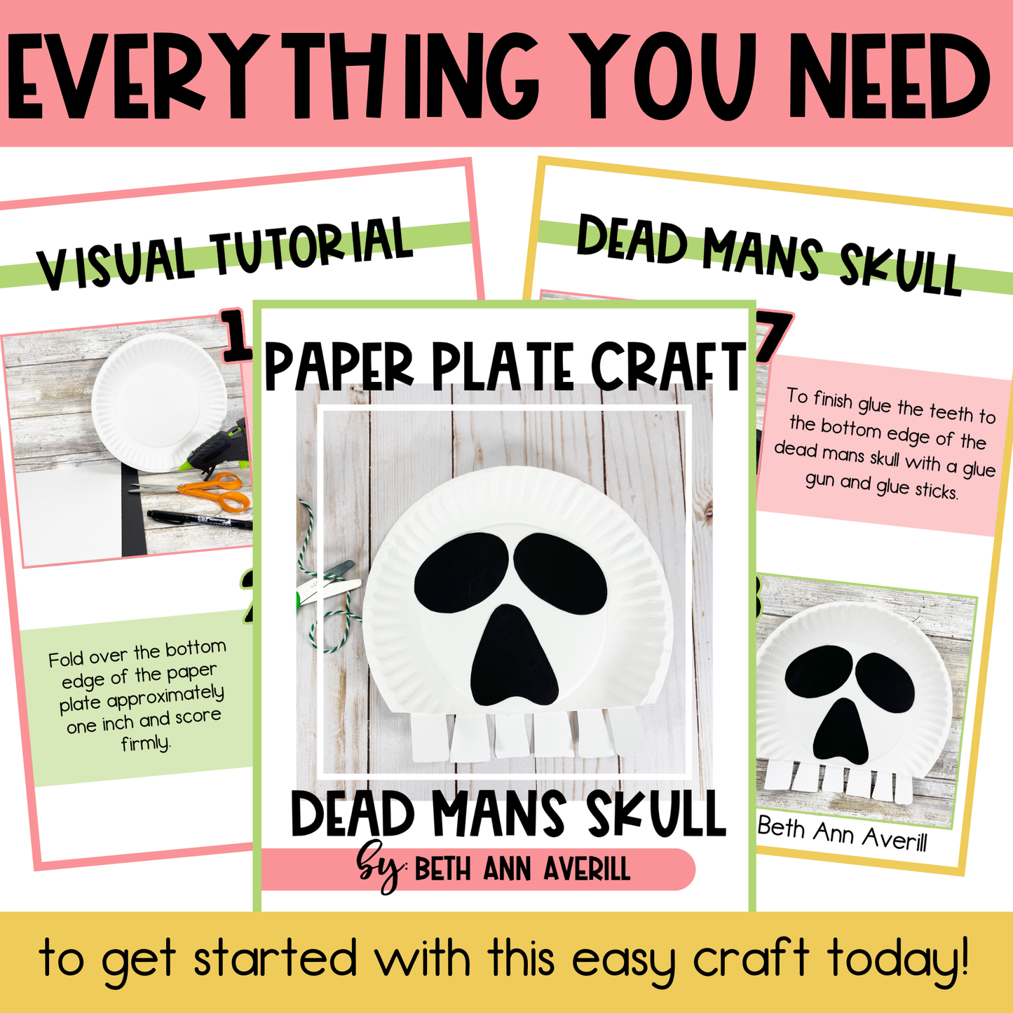 Dead Mans Skull Paper Plate Craft