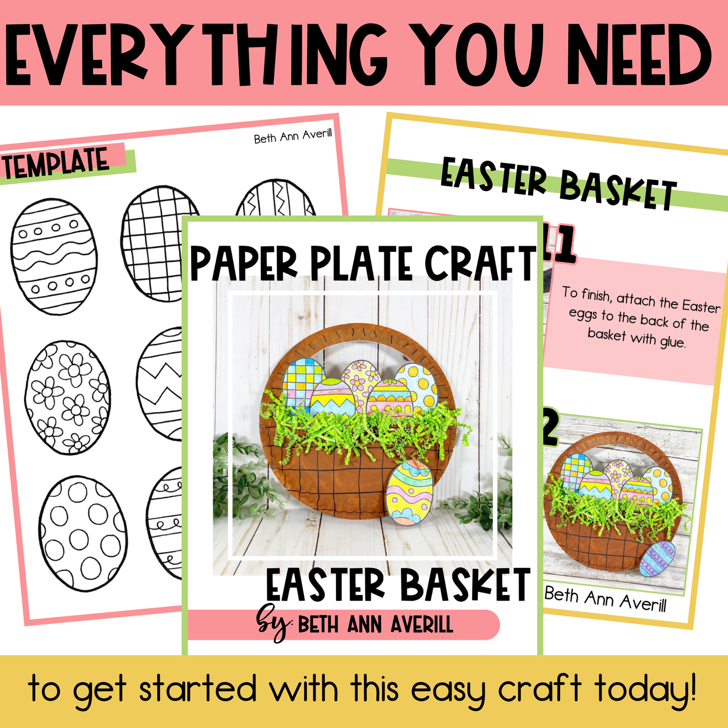 Easter Basket Paper Plate Easter Craft