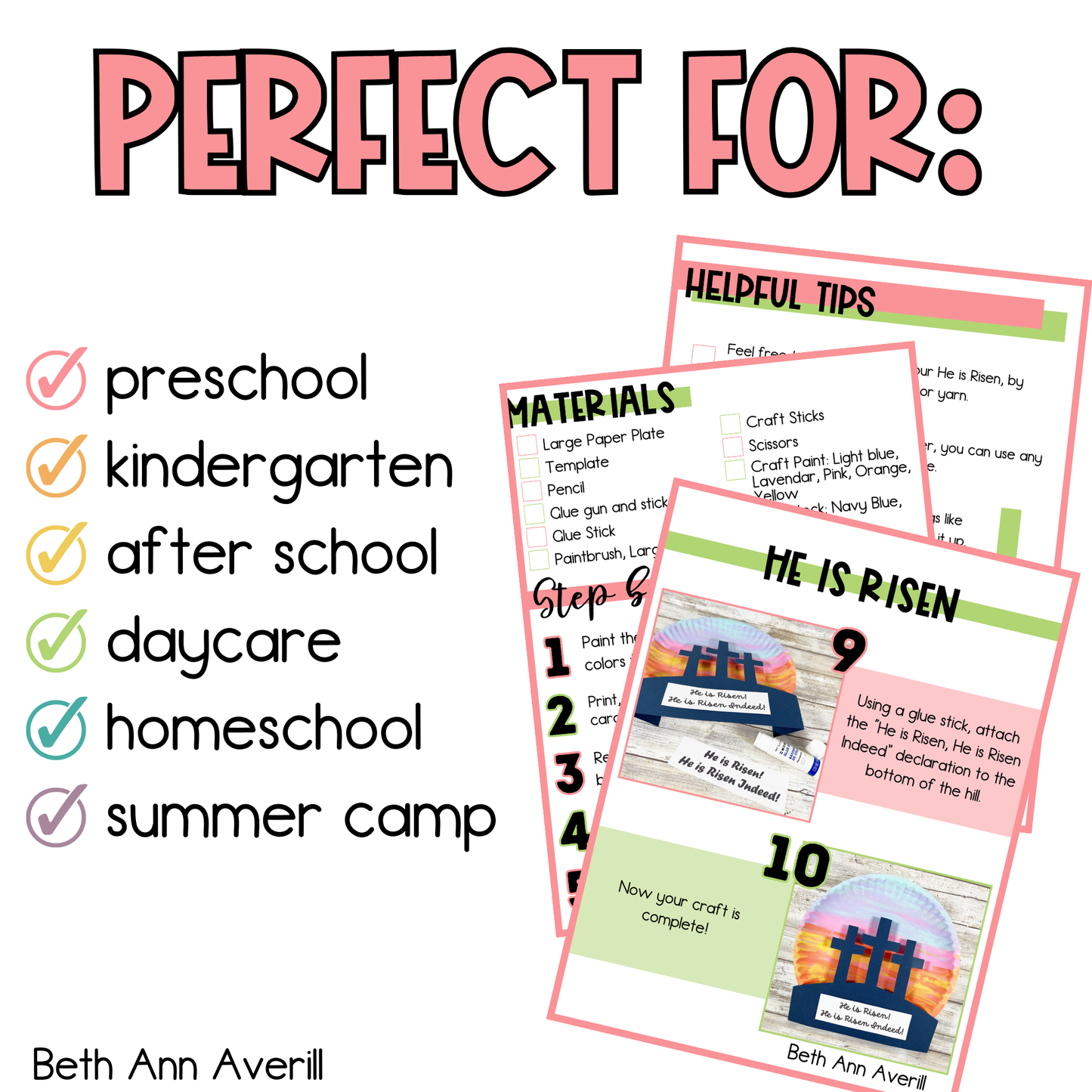 He is Risen Paper Plate Easter Craft