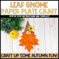 Paper Plate Fall Leaf Gnome