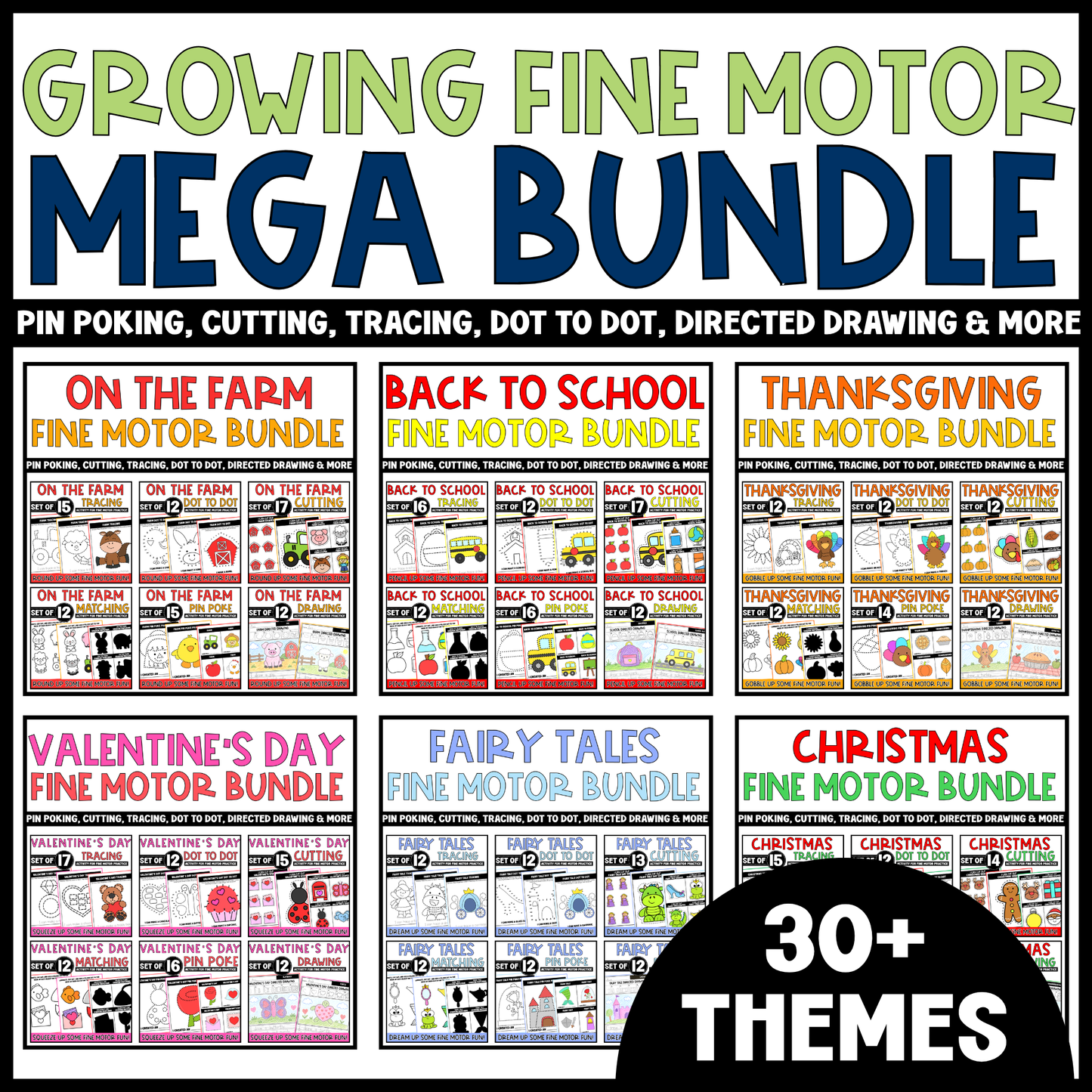 Fine Motor Mega GROWING Bundle | Year Long Fine Motor Activities for Preschool