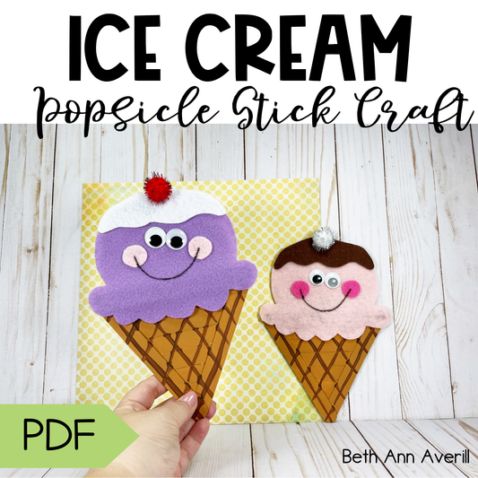 Ice Cream Cone Popsicle Stick Craft