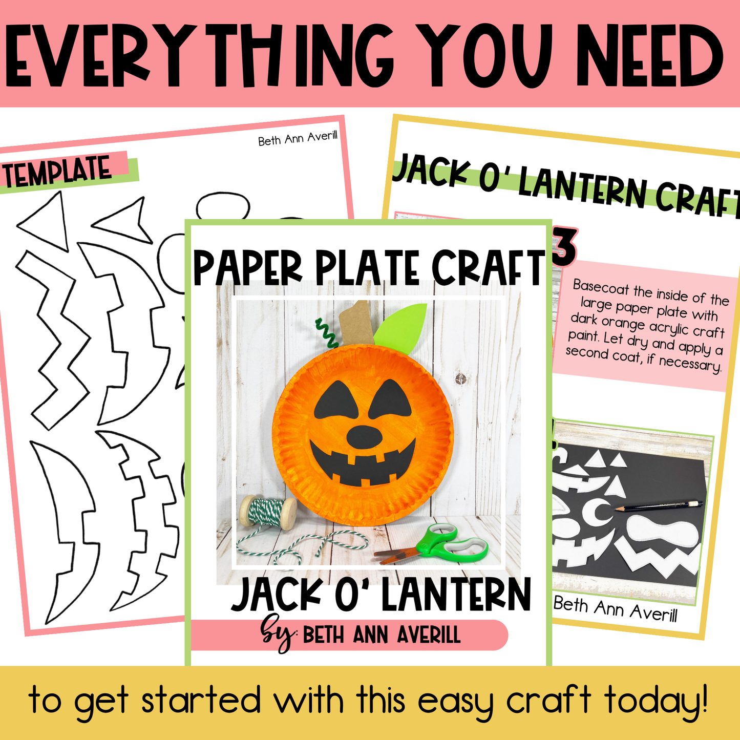 Jack O' Lantern Paper Plate Craft - Halloween Craft