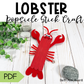 Lobster Popsicle Stick Craft