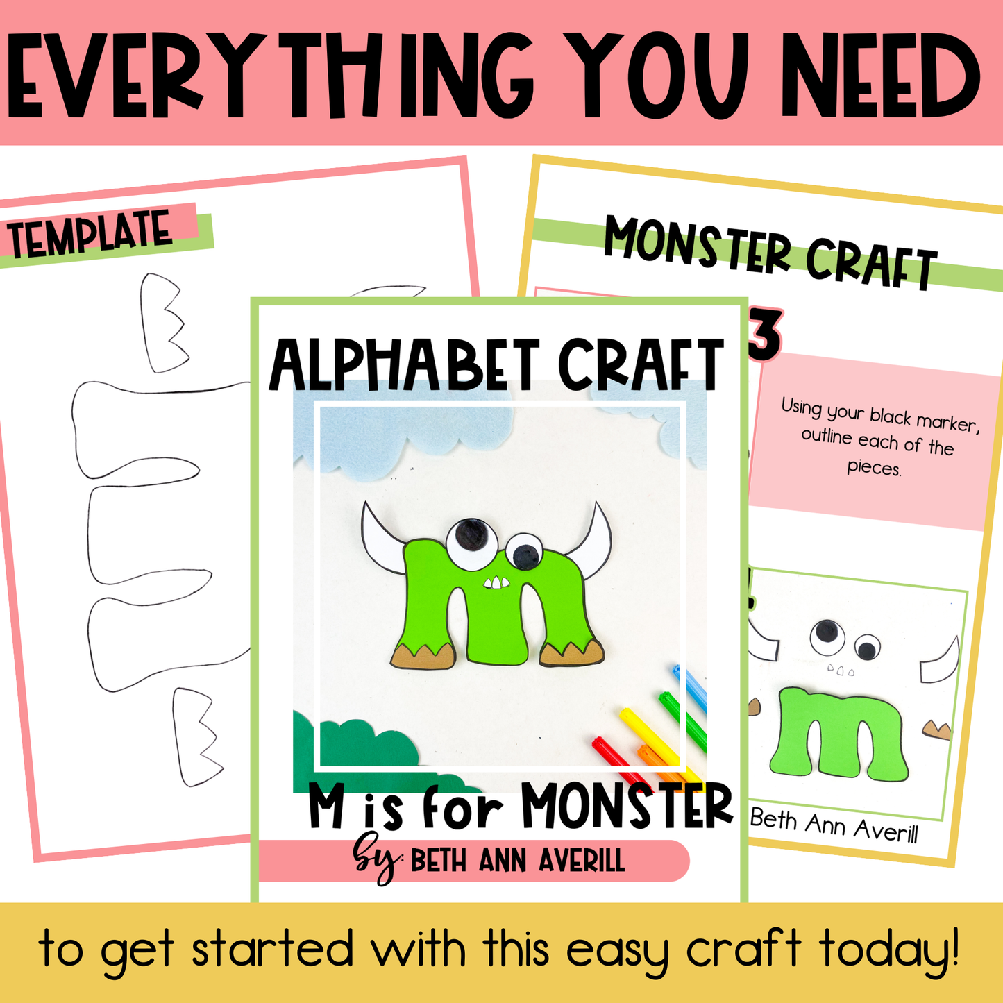 Letter m is for monster craftivity letter of the week Alphabet Craft