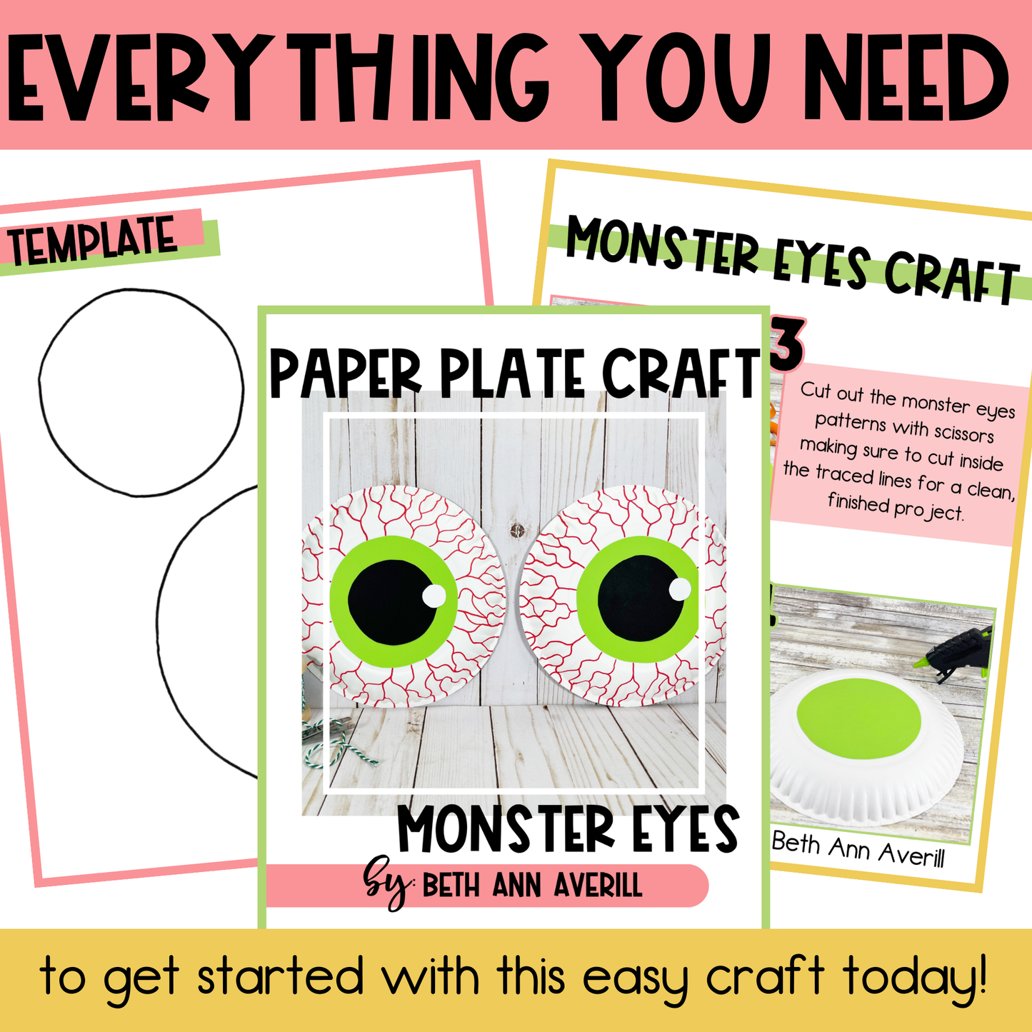Monster Eyes Paper Plate Craft - Halloween Craft