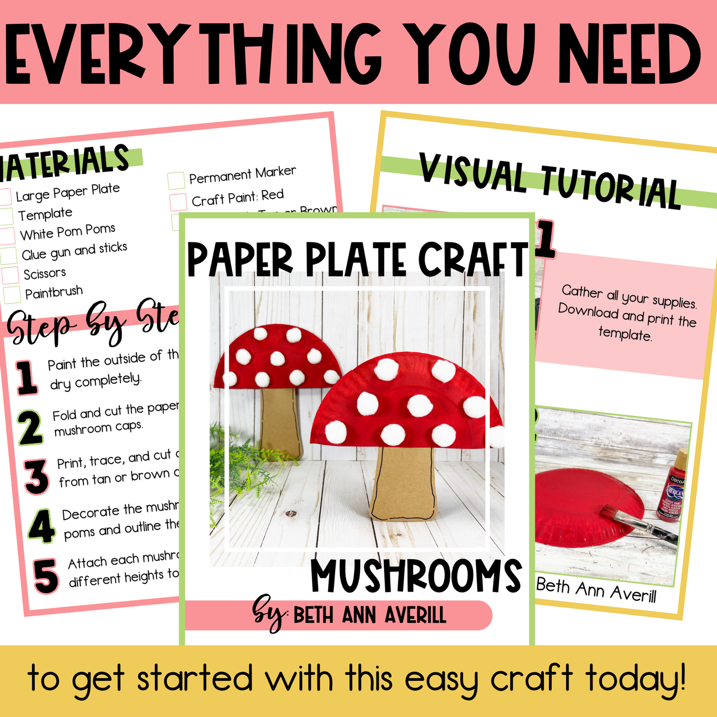 Mushrooms Paper Plate Craft