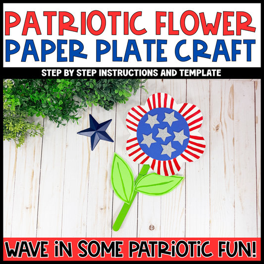 Patriotic Flower Paper Plate Craft | Memorial Day Craft