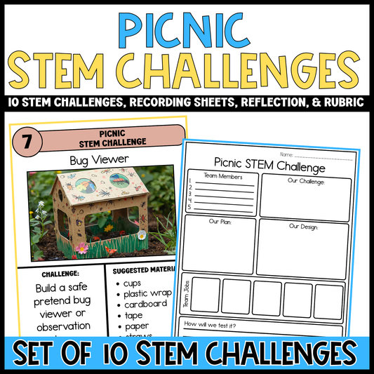 Picnic Stem Challenges with Recording Sheets & Reflection Pages