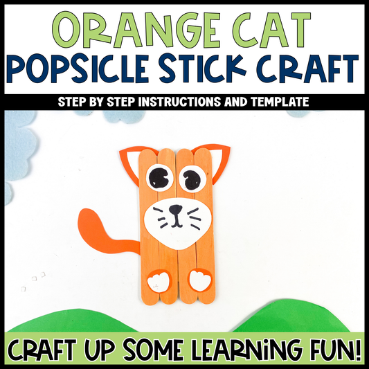 Orange Cat Popsicle Stick Craft | Craft Stick Activity | Easy Classroom Craft
