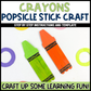 Crayons Popsicle Stick Craft | Craft Stick Activity | Easy Classroom Craft