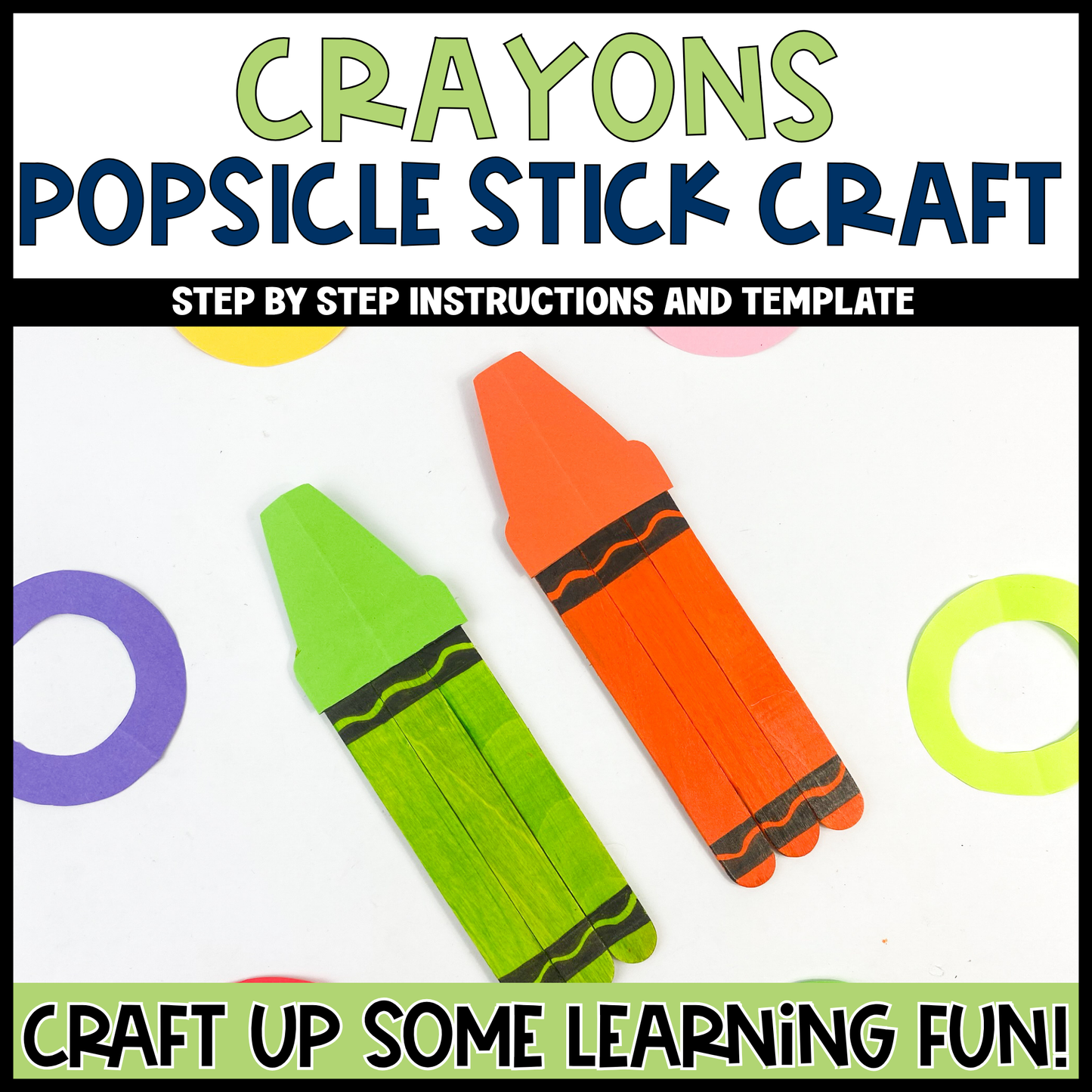 Crayons Popsicle Stick Craft | Craft Stick Activity | Easy Classroom Craft