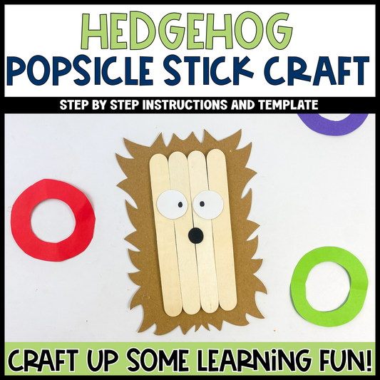 Hedgehog Popsicle Stick Craft | Craft Stick Activity | Easy Classroom Craft