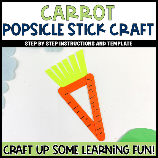 Carrot Popsicle Stick Craft | Craft Stick Activity | Easy Classroom Craft