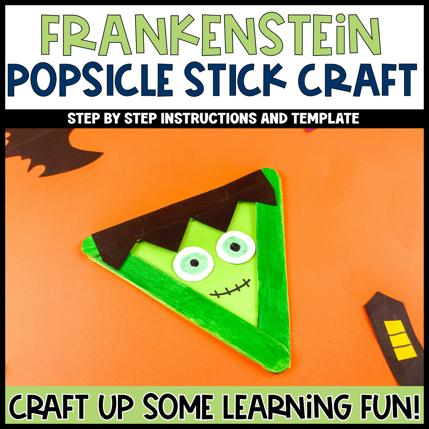 Frankenstein Popsicle Stick Craft | Craft Stick Activity | Easy Classroom Craft