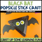 Black Bat Popsicle Stick Craft | Craft Stick Activity | Easy Classroom Craft