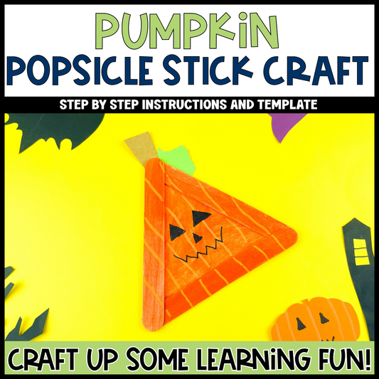 Pumpkin Popsicle Stick Craft | Craft Stick Activity | Easy Classroom Craft