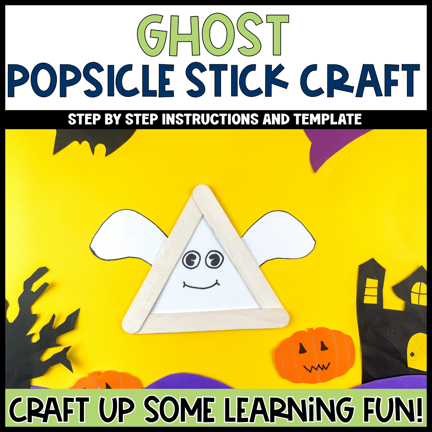 Ghost Popsicle Stick Craft | Craft Stick Activity | Easy Classroom Craft