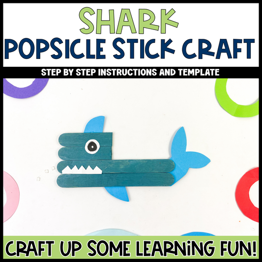 Shark Popsicle Stick Craft | Craft Stick Activity | Easy Classroom Craft