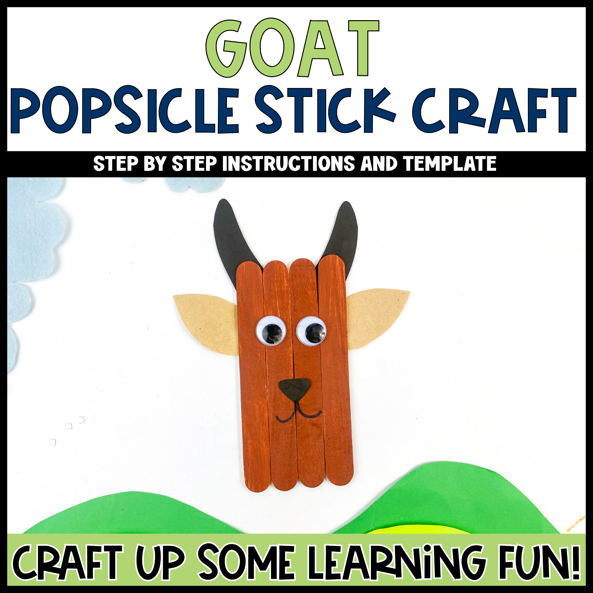 Goat Popsicle Stick Craft | Craft Stick Activity | Easy Classroom Craf ...