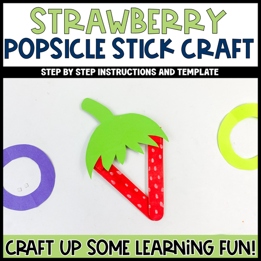Strawberry Popsicle Stick Craft | Craft Stick Activity | Easy Classroom Craft
