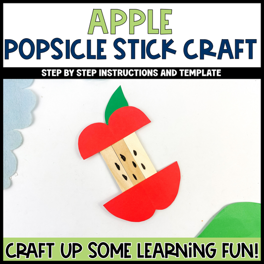 Apple Popsicle Stick Craft | Craft Stick Activity | Easy Classroom Craft