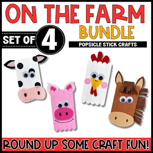 Farm Animal Popsicle Craft Bundle