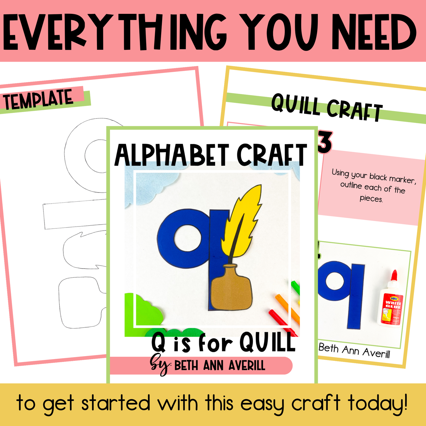 Letter q is for quill craftivity letter of the week Alphabet Craft
