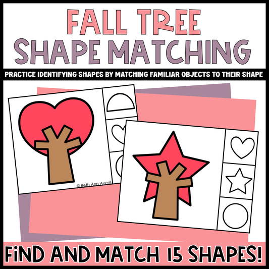 Fall Tree Shape Matching Clip Cards
