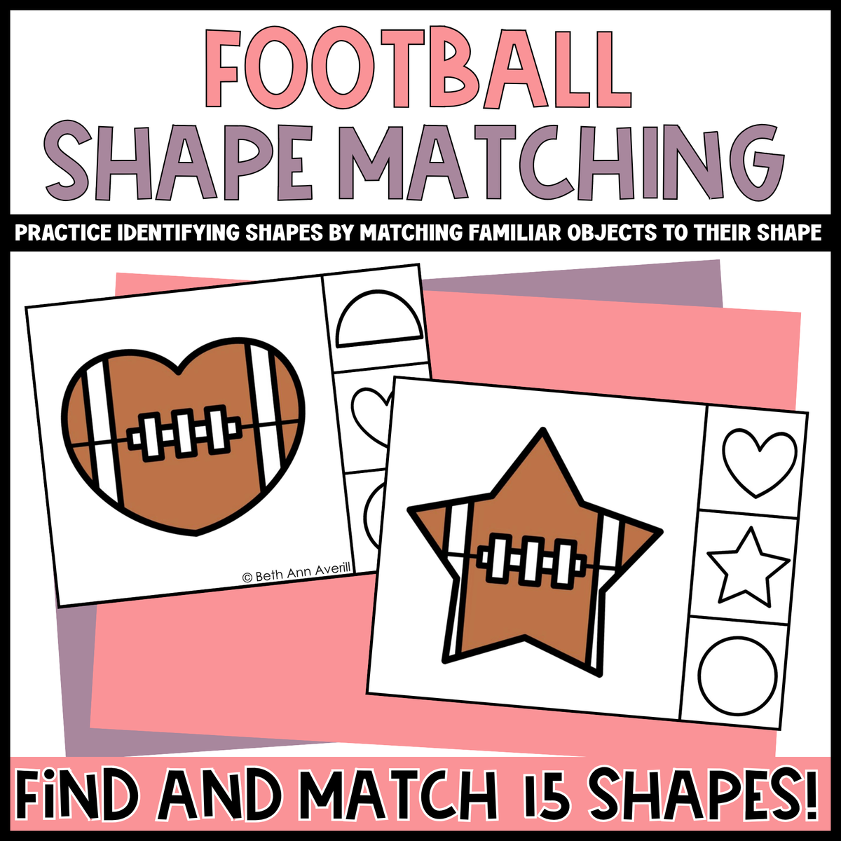Football Shape Matching Clip Cards