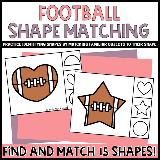 Football Shape Matching Clip Cards