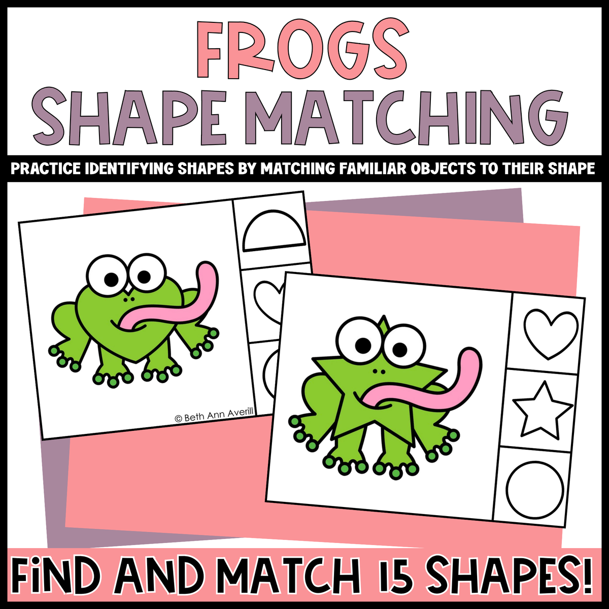 Frog Shape Matching Clip Cards