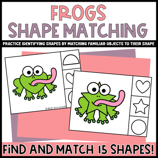 Frog Shape Matching Clip Cards