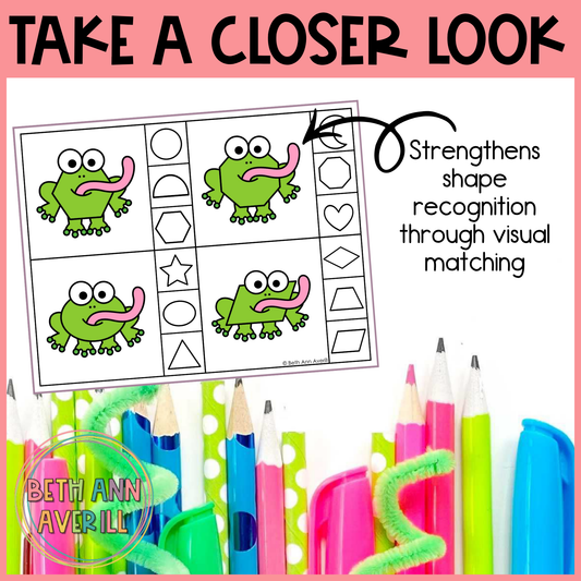 Frog Shape Matching Clip Cards