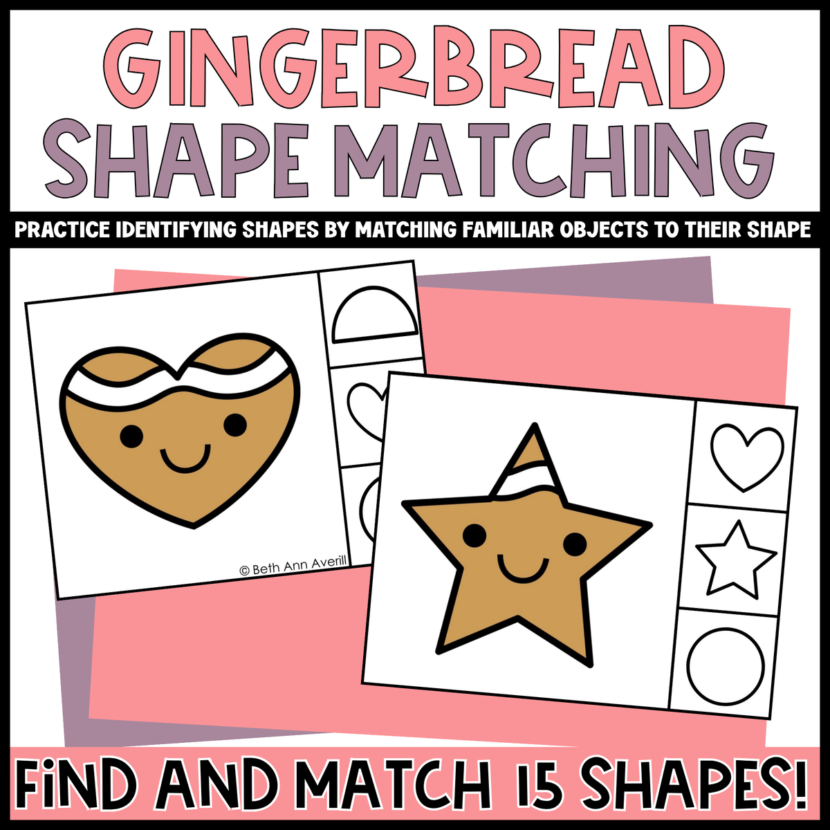Gingerbread Shape Matching Clip Cards