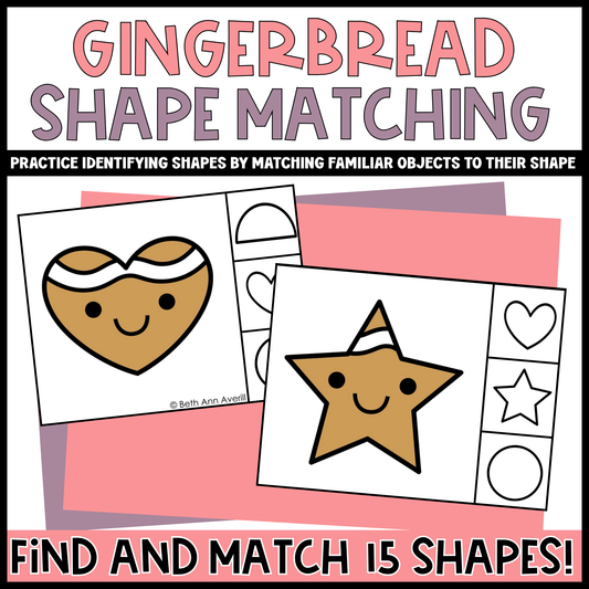 Gingerbread Shape Matching Clip Cards