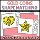 Gold Coin Shape Matching Clip Cards