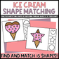 Ice Cream Shape Matching Clip Cards