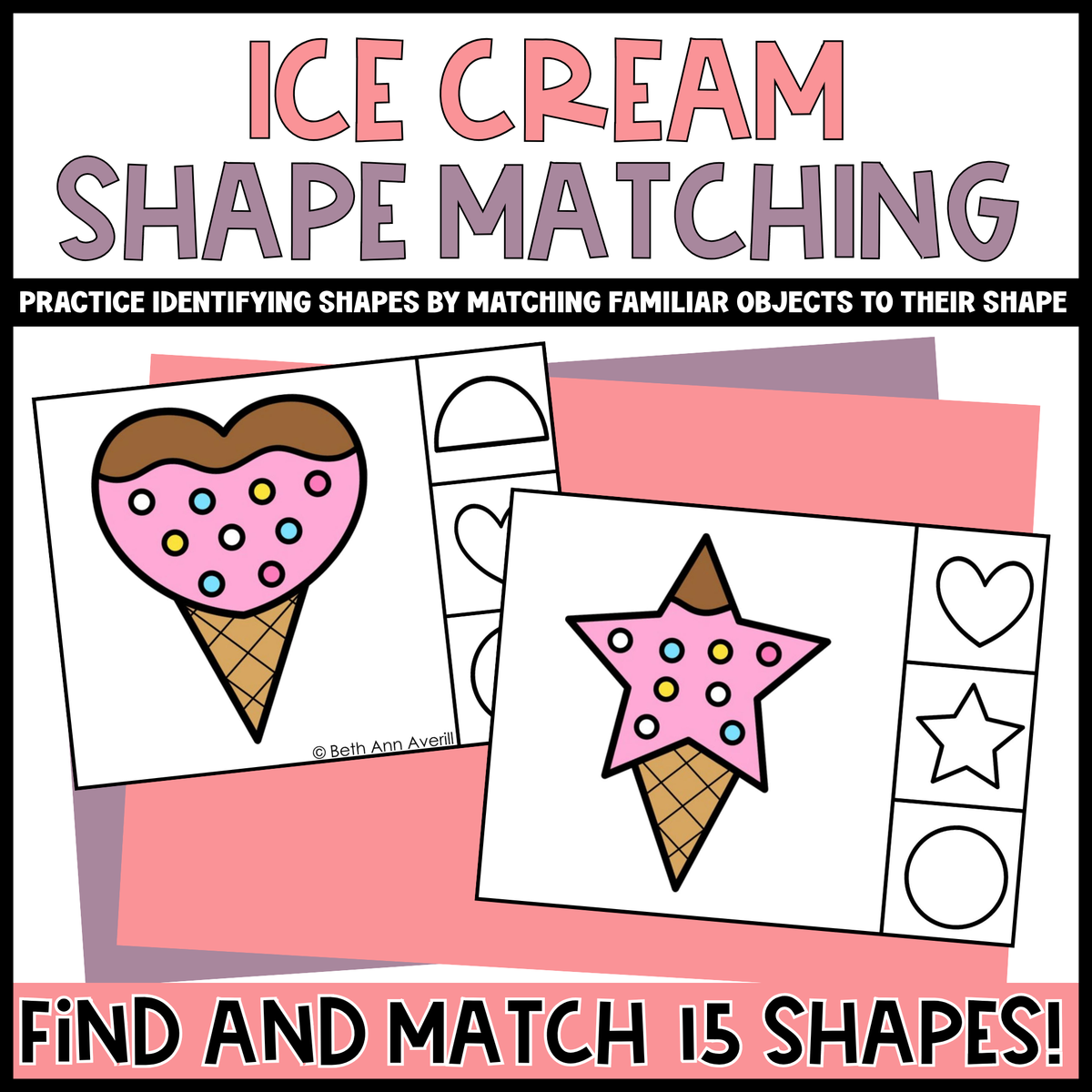Ice Cream Shape Matching Clip Cards
