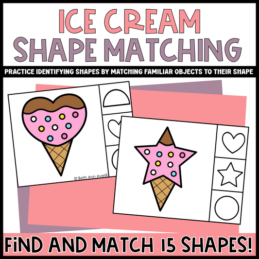 Ice Cream Shape Matching Clip Cards