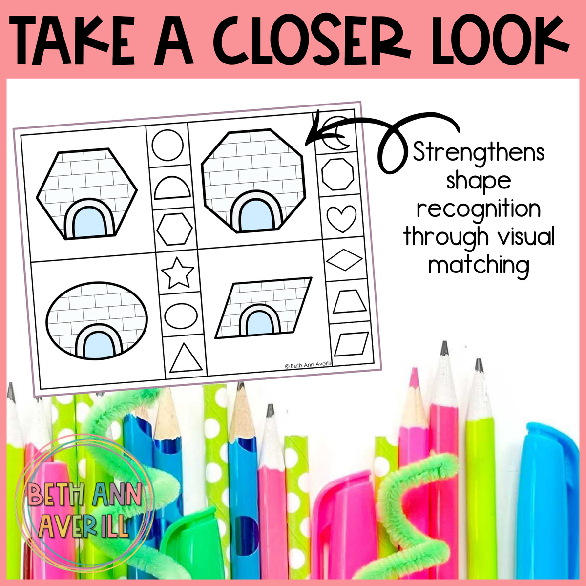 Igloo Shape Matching Clip Cards