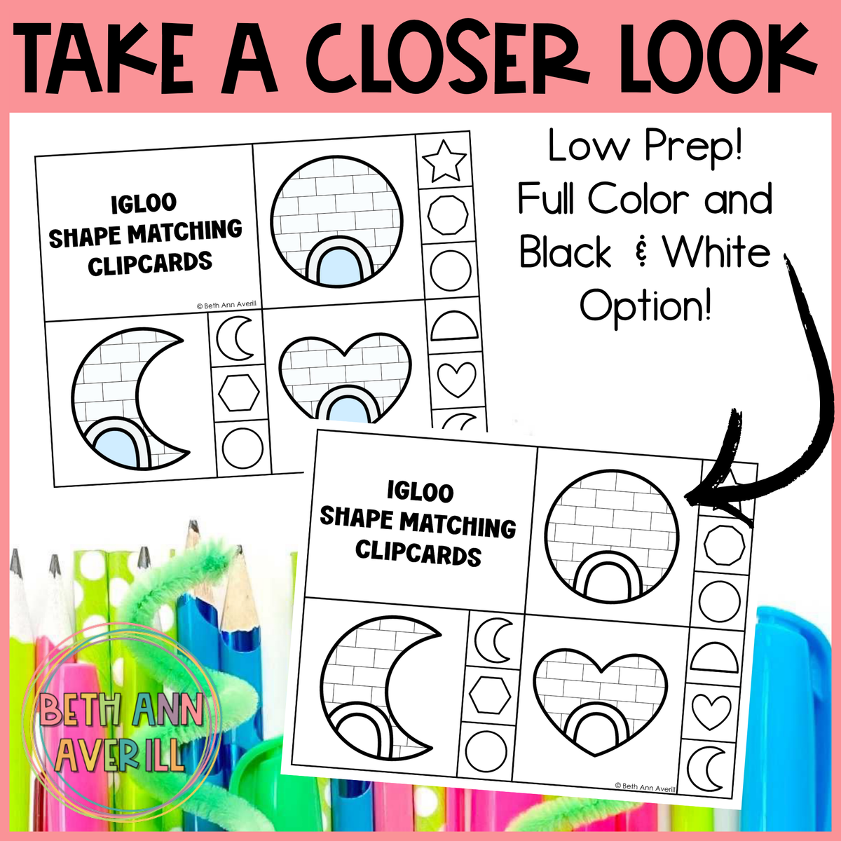 Igloo Shape Matching Clip Cards
